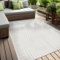 In & Outdoor Teppich Barcelona Wetterfest Balkon Boho Wohnzimmer Küche Skandinavisch Muster Einfarbig 3D Effekt Modern weiß Kreise Welle 240x340 cm