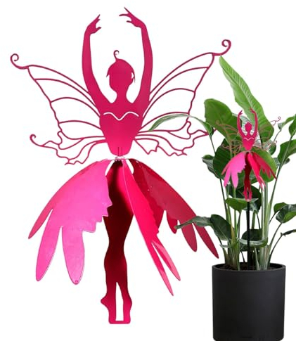 Generic Windrad für den Garten, Blumenfee, tanzende Windspiele, Gartenkunststatue, Feen-Windmühlen, Metallornamente für Rasen, Outdoor, Hof, Terrasse