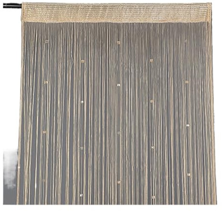 Rideau Anti Mouche,Rideau Perle Rideau de cordes perlé rideau translucide perle de perle de la salle séparatifs Valances Tassel Noirs Rideaux Fenêtre Fenêtre Murale Décoration(Champagne)