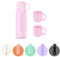 Pink Thermal Flask with Cup - 538ml/18.6oz Vacuum Insulated Flask for Hot & Cold Drinks