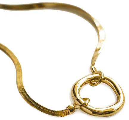 TheCozyBay Gold Necklace, Sterling Silver Necklace for Women, Gold Chain Woman, Snake Chain 14K 925 Sterling Silver