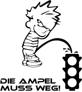 Autoaufkleber DIE AMPEL MUSS WEG GRÜNE NICHT MEINE REGIERUNG Aufkleber Sticker Pissmännchen
