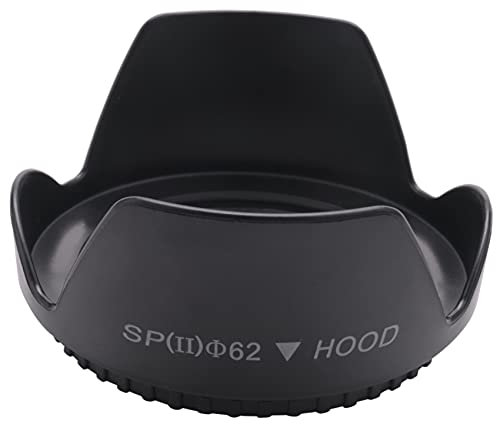 HondoKet DC-SN - Paraluce a forma di petalo con attacco a vite, 62 mm, per obiettivi da 62 mm, colore: Nero
