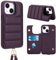 Butnyeoe Crossbody Wallet Case for iPhone 13/14(6,1) with Card Holder Magnetic Charging Kickstand,Flip Leather Phone Case,RFID Blocking Protective Cover,Wrist Strap Lanyard Handbag,Dark Purple