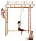 WoodandHearts Indoor Climbing Frame, Climbing Wall, Kids Gymnastics Bar, Swedish Ladder in White+Natural Wood Color (Rope with round seat Natural wood)