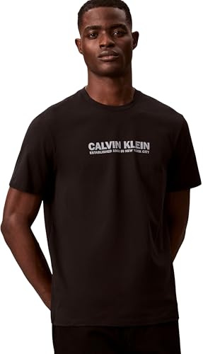 Calvin Klein Herren T-Shirt Kurzarm mit Rundhalsausschnitt, Schwarz (Black), 2XL