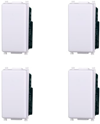 Elektronova Invertitore 1P 16A Bianco compatibile Vimar Plana Kit 4 Pezzi 0901