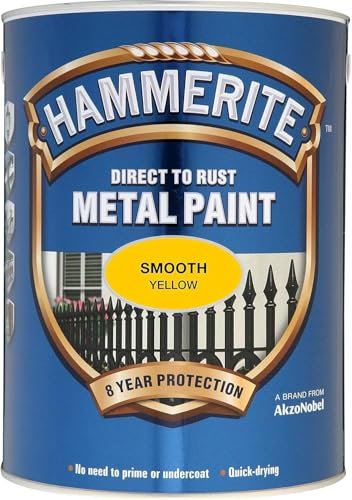 Parts Panel Hammerite 750ml Direct to Rust Metal Paint – Smooth Yellow, Fast Drying, No Primer or Undercoat