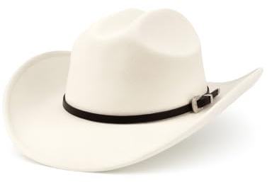 Zylioo L/XL/XXL Cowboyhut Filzhut für Große Köpfe Westernhut Fedorahut | Breiter Krempe Winter Hut Herren Damen Klassischer Trilby Hut Panamahut mit Gürtelschnalle