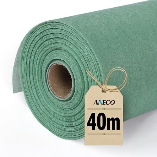 Aneco Vlies Einweg-Tischläufer(30 cm x 40 m),Grüner, Dekoratives Tischband als Papierrolle für Hochzeiten, Taufen, Kommunionen, Geburtstage, Weihnachten & Feierlichkeiten, reißfest & farbecht