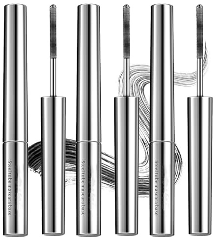 Wimperntusche, 3 Pcs Metal Mascara, Mascara Metallbürste, Lang und Gelockt, Gleichmäßig und Klumpt Nicht, Wasserfest und Schweißfest, Verschmiert Nicht Leicht (Schwarz)