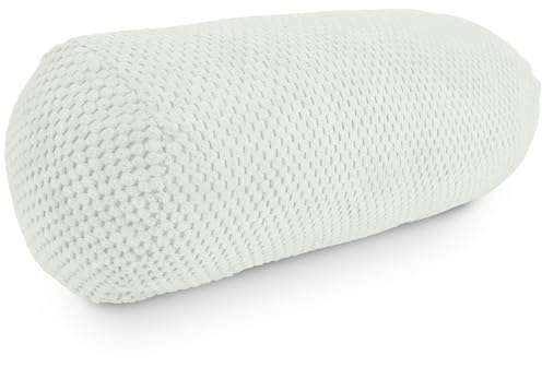 Amilian Nackenrolle 15x40 cm - Kissenrolle mit abnehmbarem Bezug - weiche, formstabile Nackenstütze - ideal als Lagerungskissen, Schlafkissen, Sofakissen oder Reisekissen - Lichtblüte