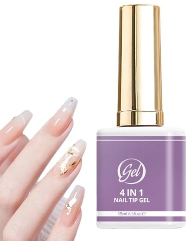 Nagelkleber aus UV-Gel, 15 ml, 4-in-1 Klebstoff, LED-Unterlack, für Mädchen, Teenager, Anfänger, Maniküre, Dekoration, Design, Haus, Salon