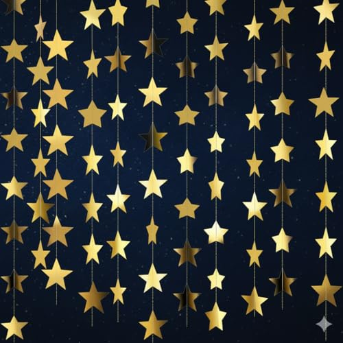 zig zag Guirnalda de papel de estrellas (paquete de 10 unidades) ideal para Navidad, boda, cumpleaños, festival, decoración de fiesta de Año Nuevo, guirnaldas de papel de inicio, 10 cuerdas de 3.6