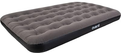 AVENLI Luftmatratze Double-Size 191x137x22 cm, 2 Personen, Coil-Beam, beflockt aufblasbar, bis 300 kg, grau, Camping Gästebett Outdoor – aufblasbare Matratze für 2 Personen