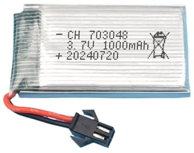 Batterie Universelle for Avion, 3.7V, 25c, 1000mAh, modèle 703048, Compatible avec Les pièces de Rechange d'hélicoptère, Drone RC Quadcopter(1000MAH-JST Connector Red)