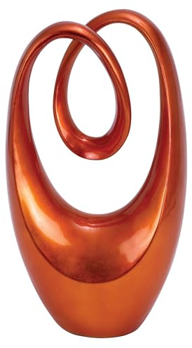Deco 79 Polystone abstrakte dekorative Skulptur Wirbel Heimdekoration Statue, Akzentfigur, 27,9 x 15,2 x 50,8 cm, Orange