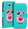 Conie PW34050 Print Wallet Kompatibel mit Samsung Galaxy S5 / S5 Neo, Motiv Klapphülle mit HD Druck Muster Etui für Galaxy S5 Galaxy S5 Neo Hülle Motiv Eule 2