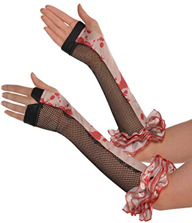 Amscan 845786-55 - Armstulpen Killer Clown, fingerlose Handschuhe, Accessoire, Mottoparty, Karneval, Halloween