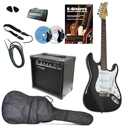 E-Gitarren Set Clifton ST Black Mega Set