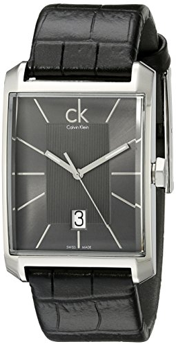 Calvin Klein Herren Analog Quarz Uhr mit Leder Armband K2M21107
