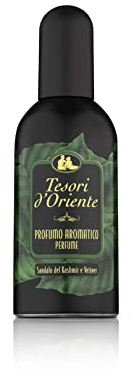 Tesori d'Oriente - Aromatischer Duft Sandelholz aus Kaschmir und Vetiver, mit lebendigem und holzigem Duft, Noten von Bergamotte, grünem Tee, Rose und Patschuli, 100 ml