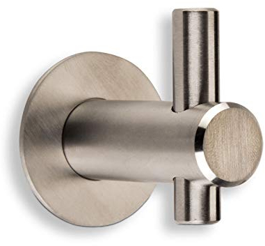 Exklusiver SO-TECH® Garderobenhaken Cora Größe 2 echt Edelstahl Kleiderhaken Mantelhaken Wandhaken