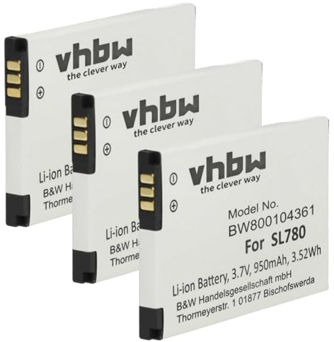 vhbw 3X Akku kompatibel mit Auerswald COMfortel M-520, M-720, M-710 schnurlos Festnetz Telefon (950 mAh, 3,7 V, Li-Ion)