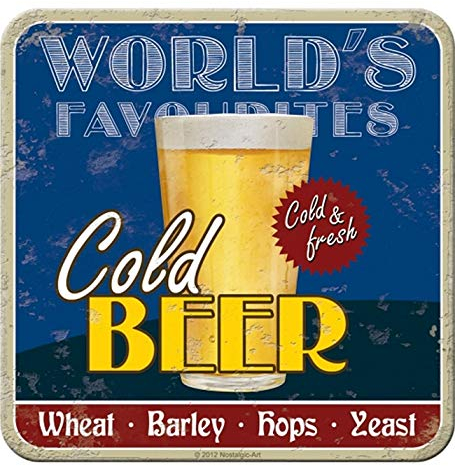 Nostalgic-Art 46133 Bier und Spirituosen Cold Beer, Untersetzer