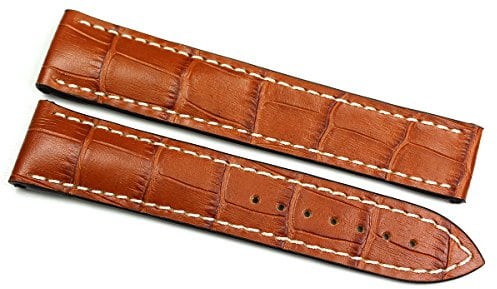 Rios 1931 Herren Leder Uhrenarmband 20mm Krokoprägung braun für Omega Faltschließe