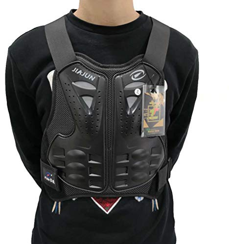 Men Motorcycle Vest Body Guard Vest Racing Cycling Sking Riding Skateboarding Chest Back Spine Protector Motorbike Gear Motocross Body Armor Bicycle Protective Jacket Anti-Fall Gear (Black)