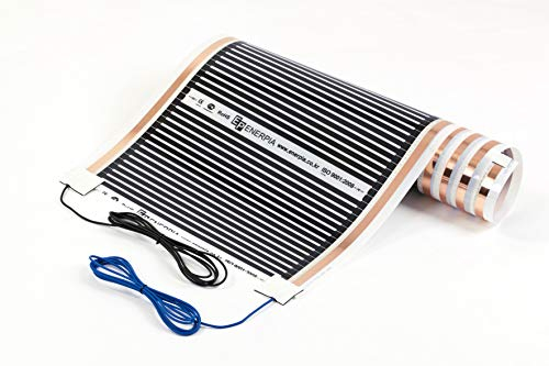 Heizfolie (Länge 1-6m, 150-220W/m², 230V) mit angeschlossenen Kabeln 3m | elektrische Heizung Infrarot, Fußbodenheizung, Wohnwagen, Wohnmobil, Wandheizung, (220W/m², Länge 3,5m, Breite 80cm)