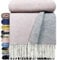 STTS International Kaschmir Decke Wolldecke Wohndecke 100% Merinowolle - Kaschmir - Mix 140 x 200 cm sehr weiches Plaid Kuscheldecke Faro (Rosa-Grau (Double face))
