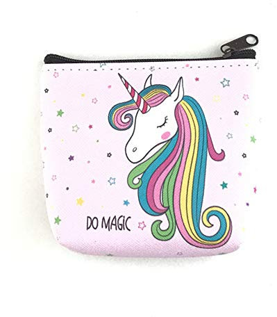 Ototon Porte-Monnaie Portefeuille Motif Licorne Mignon Sac Rangment Portable pour Enfant Adulte Cadeau Coin Clé (E)