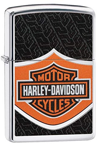 Zippo Accendino Antivento Harley Davidson, Cromato Lucido, Immagine a Colori, Ricaricabile per Tutta la Vita, Fiamma Regolabile, Confezione Regalo, Metallo, Prodotto negli Stati Uniti