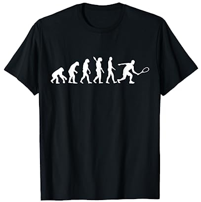 Squash Geschenke Evolution Squash T-Shirt Schwarz S Klassisch Crew-Ausschnitt Kurzarm 100% Baumwolle Unisex Erwachsene Frauen