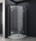 home-systeme Viertelkreis Duschkabine Dusche Rom 90 x 90 x 180cm / 8 mm / Silber / ohne Duschtasse