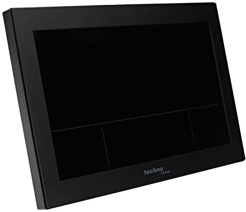 Technoline WS 8017 Funkwanduhr/Tischuhr mit Temperatur, Luftfeutchtigkeit, Datum, Tag, 2 Alarmzeiten, 225 x 143 x 24 mm, Schwar