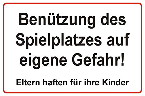 Schild: Benützung des Spielplatzes - 297x210mm einseitiger Druck | Aluverbundschild