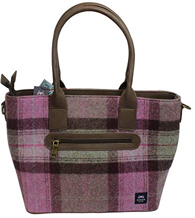 KWH Glen Appin von Schottland Authentic Moon Tweed Damen Pink Lila Grün Große Tasche Grab Handtasche Geldbörse