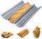 Homewit 3 Mulden Baguette-Backblech, 38.5x28.5x3.5 cm Baguetteblech für 3 Baguettes, Mit Antihaftbeschichtung, Gleichmäßige Erhitzung und Gute Wärmeleitfähigkeit, Für Familie, Restaurant, Bäckerei usw