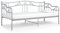 vidaXL Schlafsofa Bettgestell Tagesbett Metallbett Bettsofa Einzelbett Bett Sofabett Gästebett Sofa Couch Jugendbett Grau Metall 90x200cm