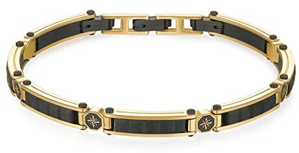 Brosway Bracciale Uomo In Acciaio Con Simbolo Rosa Dei Venti, Bracciale Uomo Collezione Backliner - BBC12