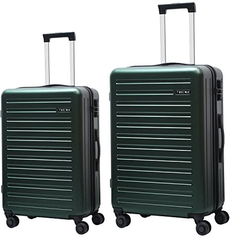 TydeCkare 2 Teiliger Koffer, 20 Zoll Handgepäck 56 cm (42L)+ 24 Zoll Leicht Hartschalenkoffer 66 cm (65L), ABS+PC Hartschalenmaterial, mit mit TSA Schloss, 360°Zweiwegeräder, Eisblau