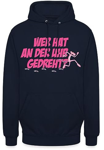 Spreadshirt Pink Panther Wer hat an der Uhr gedreht? Unisex Hoodie, XL, Navy