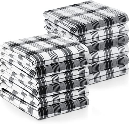 Utopia Towels - 12-pack diskhanddukar - 100% bomull (38 x 64 cm) Kökshanddukar, barhanddukar och kökshanddukar (Svart)