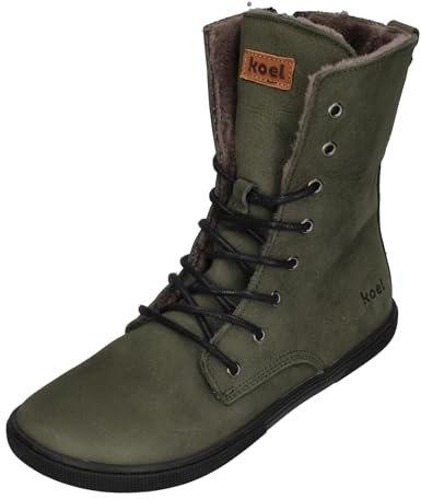 KOEL Damen Barefoot Booties mit Lammwolle FARO - Khaki, Größe:41 EU