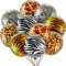 Happium Animal Print Ballons Safari Tiger Ballons 18 Zoll Gepard Party Dekorationen Folie Dschungelballons Folienballon für Leopard Geburtstagsparty Dekorationen, 5 Stück