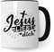 Jesus Tasse Geschenkidee Christus Kaffeetasse Geschenk für Christen Kaffeebecher Religion Becher (Weiß & Schwarz)
