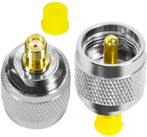 Fohevers 2 Pcs SMA Female to PL259 Male UHF Adapter RF Coaxial Antenna Connector for TV Wireless LAN Devices Wi-Fi Radios External Aerial